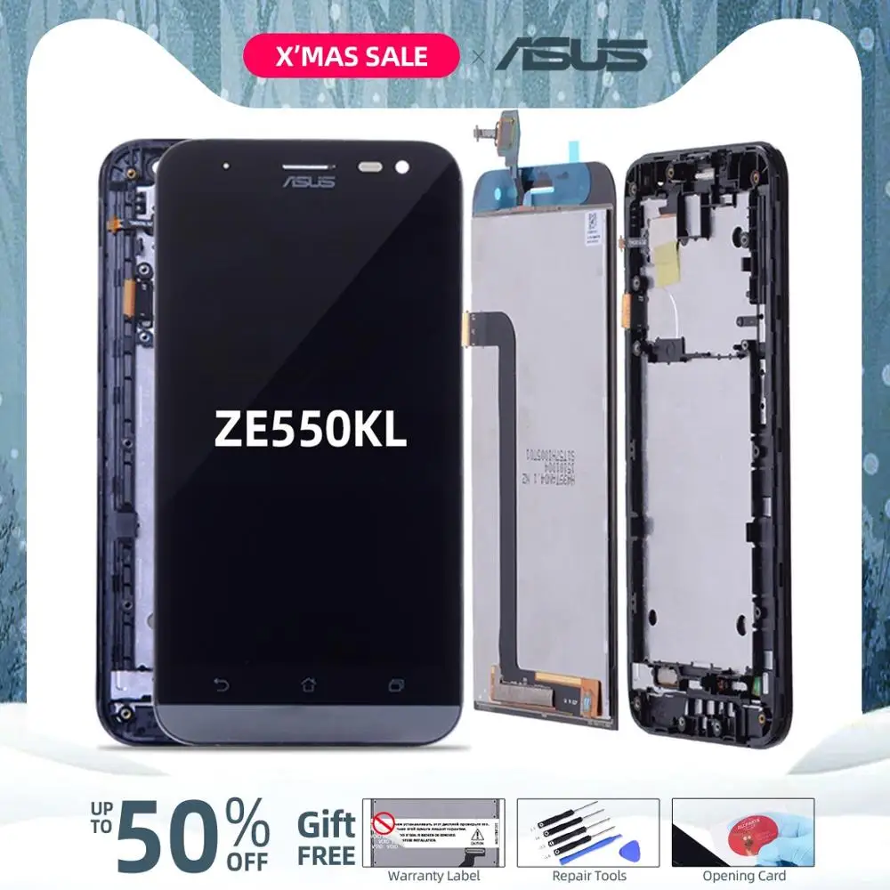 Дисплей для ASUS Zenfone 2 Laser ZE550KL LCD в сборе с тачскрином на рамке черный
