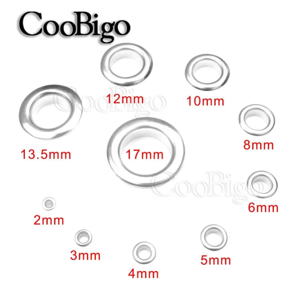 100 наборов металлические серебристые Люверсы с втулкой для кожевенного ремесла пояс для обуви Кепка сумка бирка одежда рюкзак принадлежности для скрапбукинга «сделай сам»