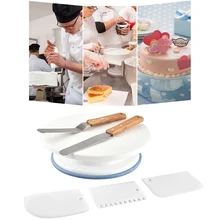 Кухонные инструменты DIY нескользящий крем-скраб для торта, набор для торта, легко чистится, подставка для дисплея, для выпечки, вращающаяся, не деформированная, домашняя