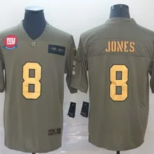 giants men Нью-Йорк Майкл Джонс 8 Джерси оливковый/золотой