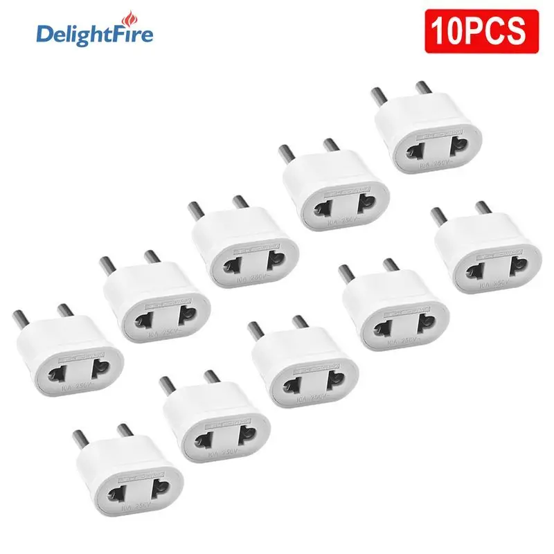 

5/10pcs EU Plug Adapter Japan CN US To EU KR 250V 10A 4.8mm Travel Adapter Electric Plug Power Adapter Charger Sockets Outlet CE