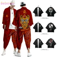 20 Styles Suit Plus Size S-3XL Loose Chinese Japanese Samurai Harajuku Kimono Cardigan Women Men Cosplay Yukata Tops Pants Set - Image 2