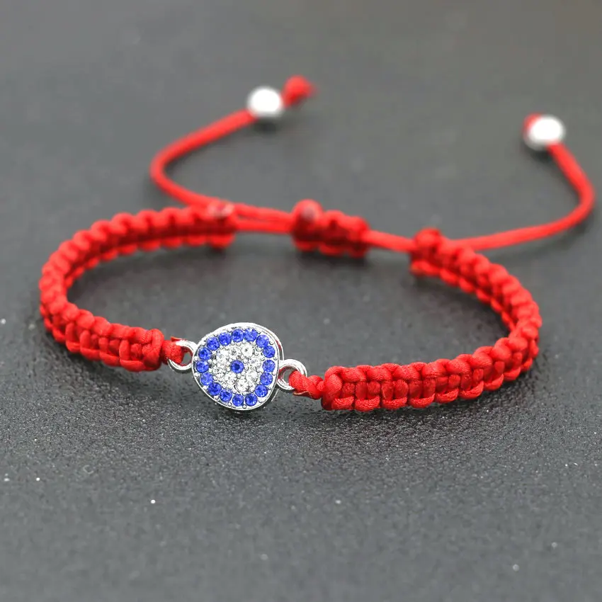 Минималистский Турецкий Дурной глаз для женщин Браслет красная веревочная нить