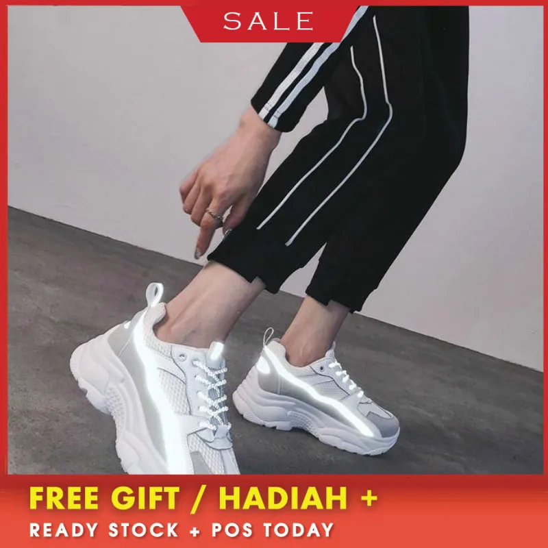 

Women Sneakers 2019 Fashion Casual Shoes Woman Comfortable Breathable White Flats Female Platform Chaussure Femme Reflective
