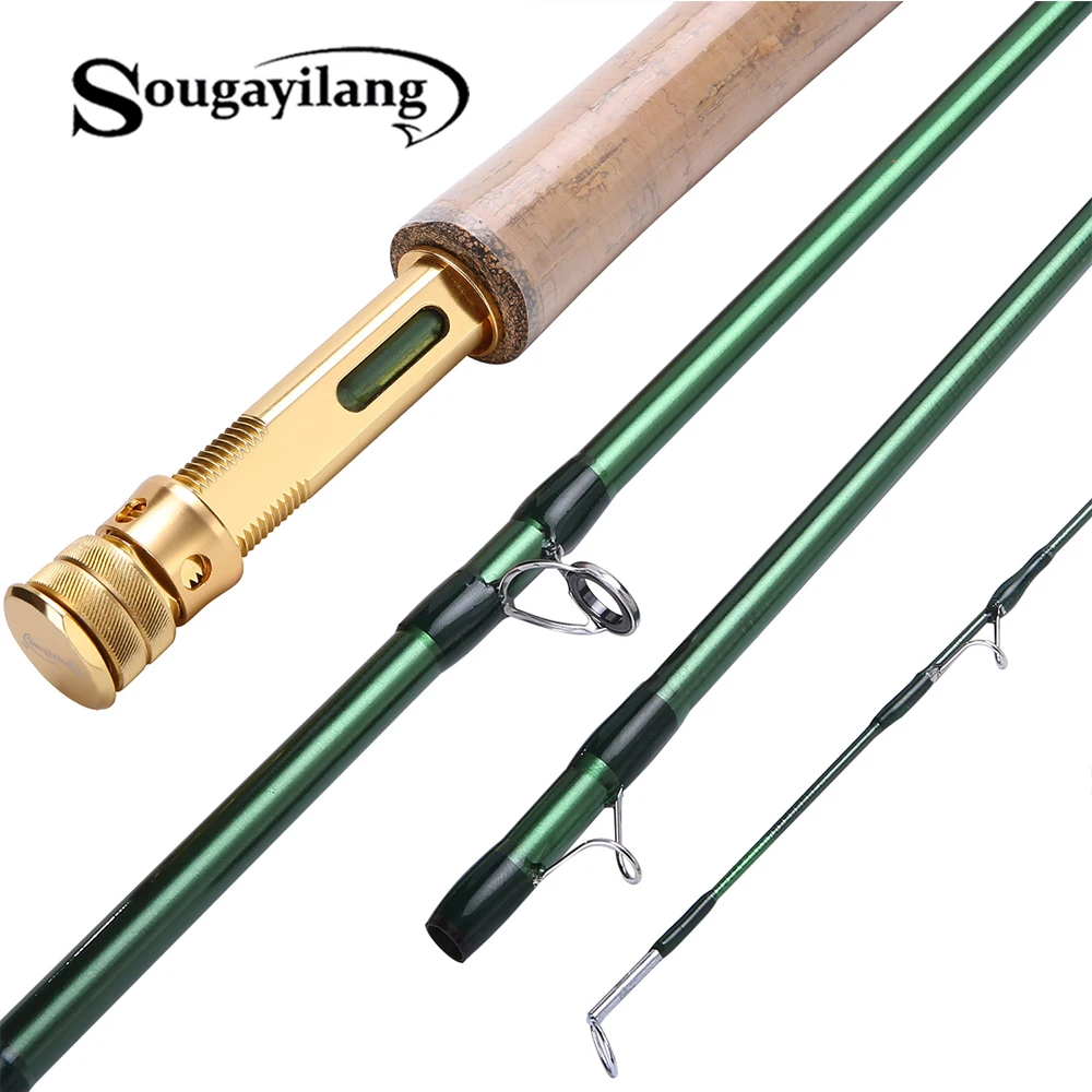 Sougayilang Fly Fishing Rod 9FT 2.7M 4 Section Carbon Fiber Ultralight