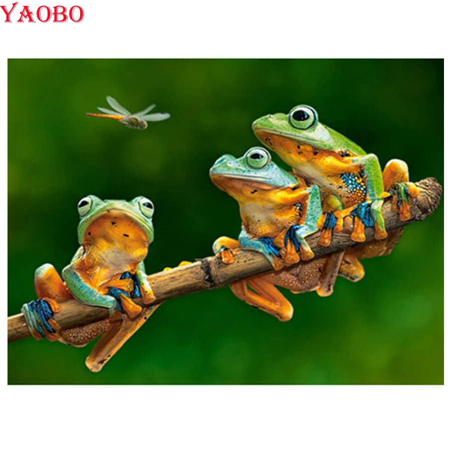 Алмазная 5D Вышивка сделай сам животное три лягушки алмазная живопись