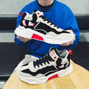 

Men's High Top Casual shoes Winter Warm thick bottom sneakers Plus velvet Lace-up Leisure shoes Tennis masculino Vulcanize Shoes