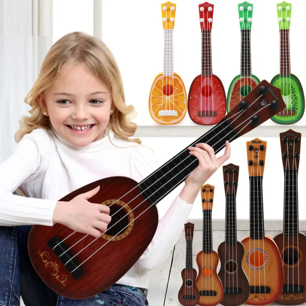 Сенсорные душевные слухи могут играть моделирование укулеле мини-гитары-фрукты игрушка ребенок Раннее Образование музыкальная игрушка инструмент