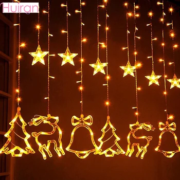 

Elk Bell String Light LED Christmas Decor For Home Hanging Garland Christmas Tree Decor Ornament 2019 Navidad Xmas Gift New Year