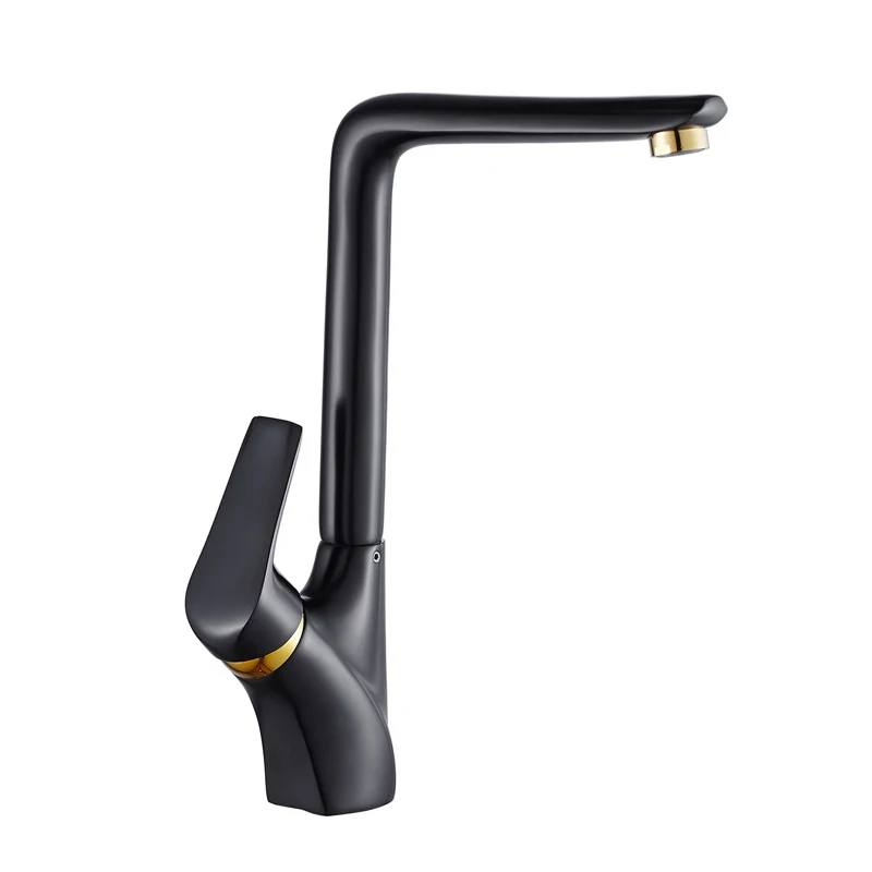 

Kitchen Faucet Spray Paint Black Sink Tap Single Handle Swivel Spout New and Cold Mixer Tap Crane Deck Mounted Wash Basin Faucet
