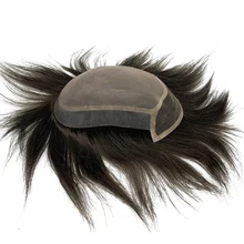 Новое поступление мужской парик шнурка моно кружева сверху и спереди мужской парик человеческих волос Отбеленный узел