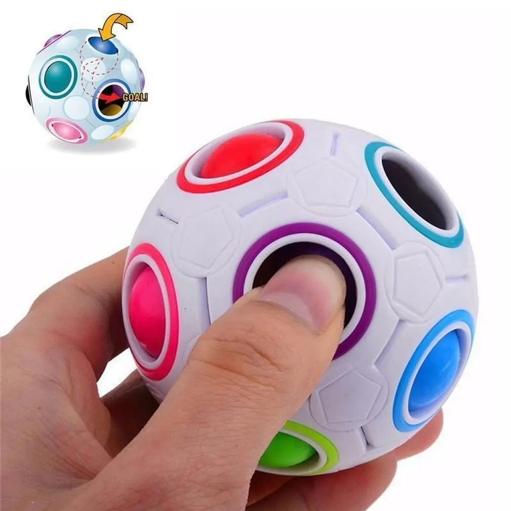 New Hot Strange-shape Magic Cube Toy Desk Toy Anti Stress Rainbow Ball Football Puzzles Stress Reliever - Цвет: 1