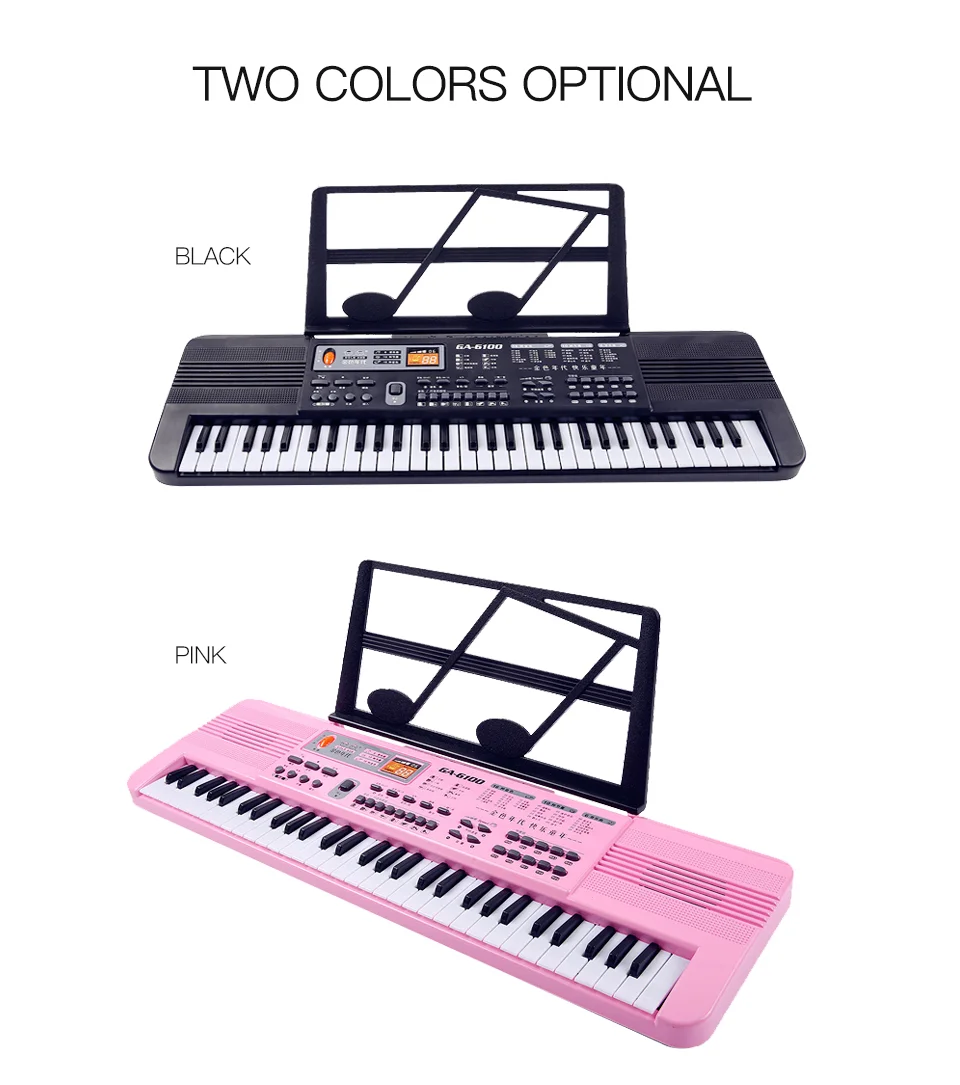  61 key children electronic piano small size keyboard with microphone