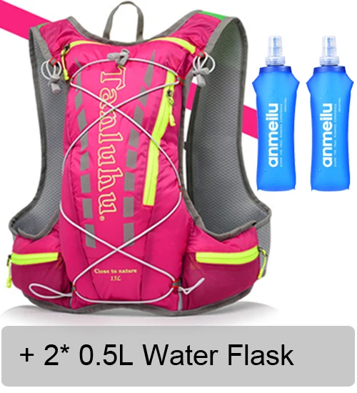 add 1L water bag 15L велосипедная Сумка для бега, мужская и женская сумка для фляги, рюкзак, дышащий ультра-светильник, рюкзак для велоспорта, беговая дорожка, марафон - Цвет: add 1L water bag