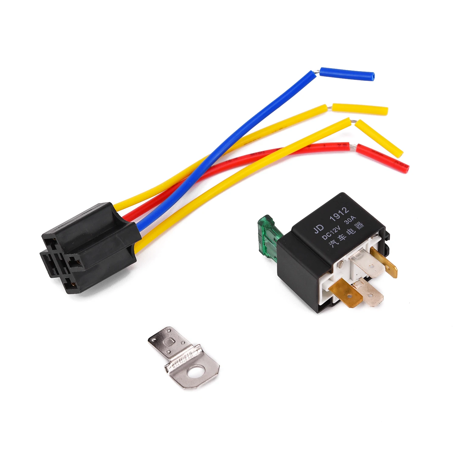 

Durable 12V Relay 4 pin Black w/ Socket Base/Wires/fuse Included 30A Amp SPST