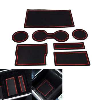 

Car Console Wrap Mat Non-Slip For Tesla Model 3 2017 2018 2019 Gate Slot Center Protective Latex Mug Cup Holder Pad Dirty Proof
