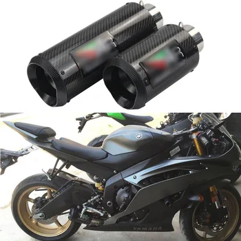 

Carbon Fiber Exhaust Muffler Tip Pipe Universal Motorcycle Exhaust Muffler Tail Tube 51-60mm Scooter Dirt Bike Exhaust Modified