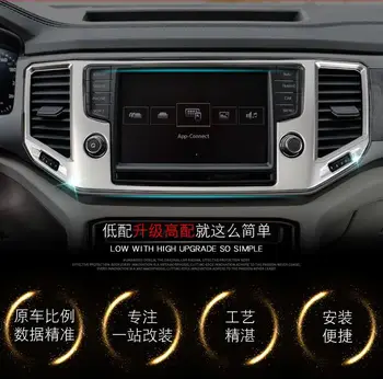 

1 PC New ABS Chrome Car Interior Navigation Control Panel Decorative Frame Cover Trim For Volkswagen Teramont 2017 Car Styling