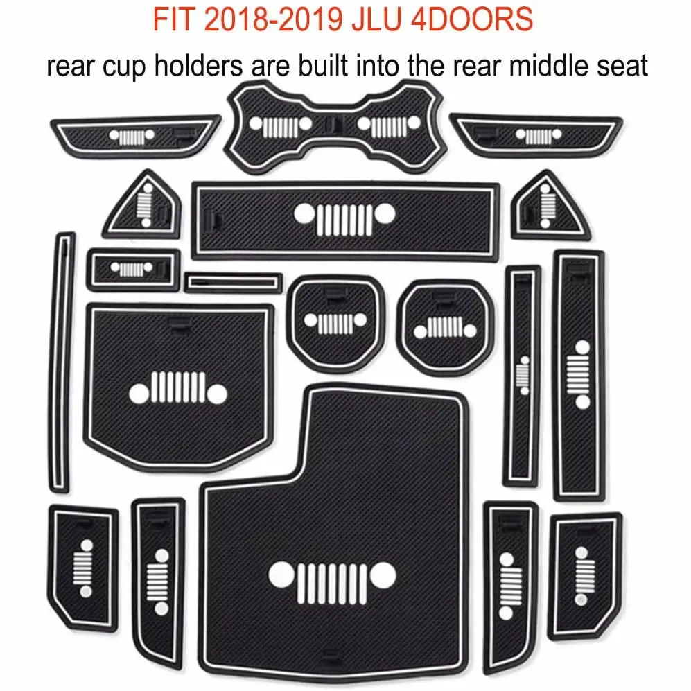 Cup Mat Door Gate Slot Cushion Non-Slip Latex Mats Automobile Interior Decoration for-Jeep Wrangler JLU 4 doors