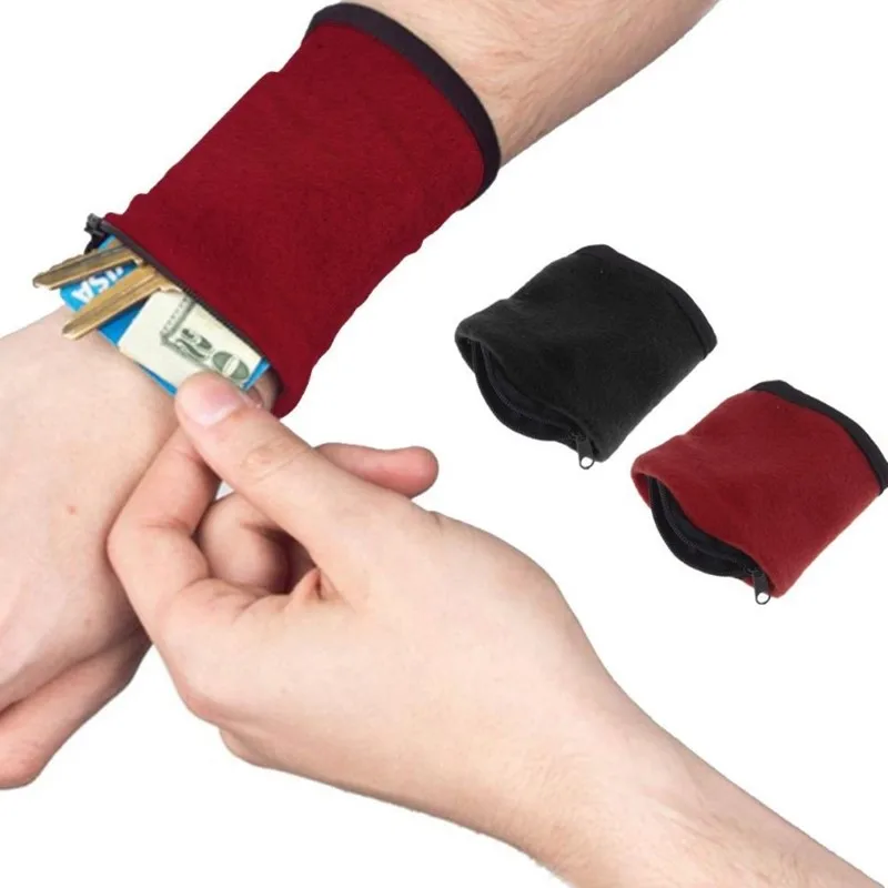 Outdoor Sport Cycling Wrist Band with Key/Card Bag Safe Wallet Storage Zipper Ankle Wrap Strap Support Fast Delivery | Спорт и