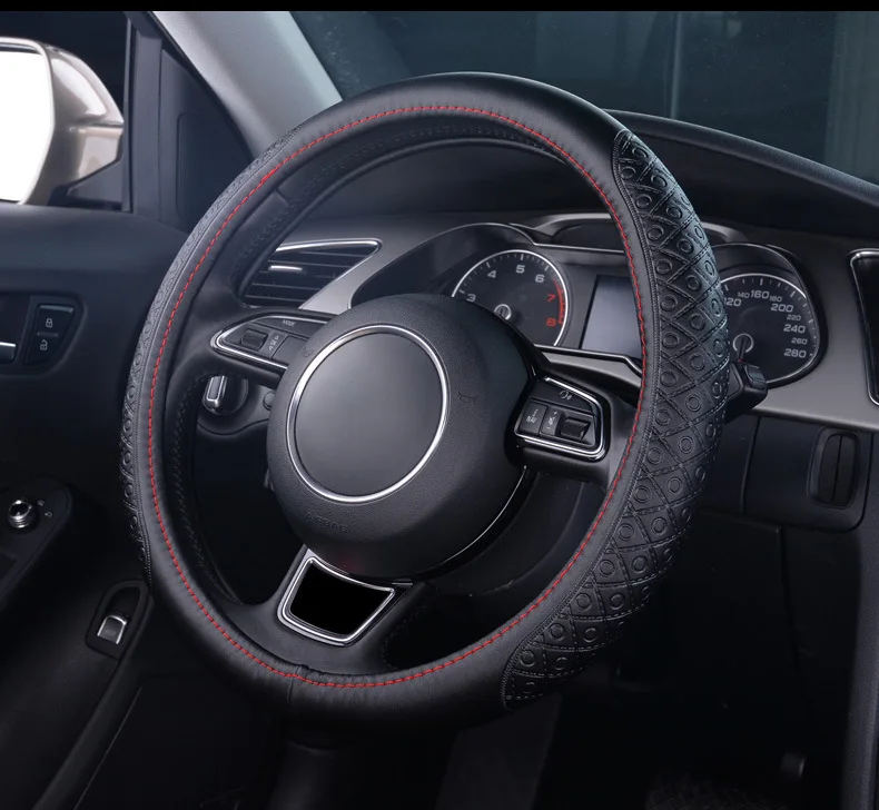 Tiguan Sagitar Lavida CC Bora Jetta чехол из натуральной кожи для рулевого колеса автомобиля Honda CRV Helter Skelter Fit