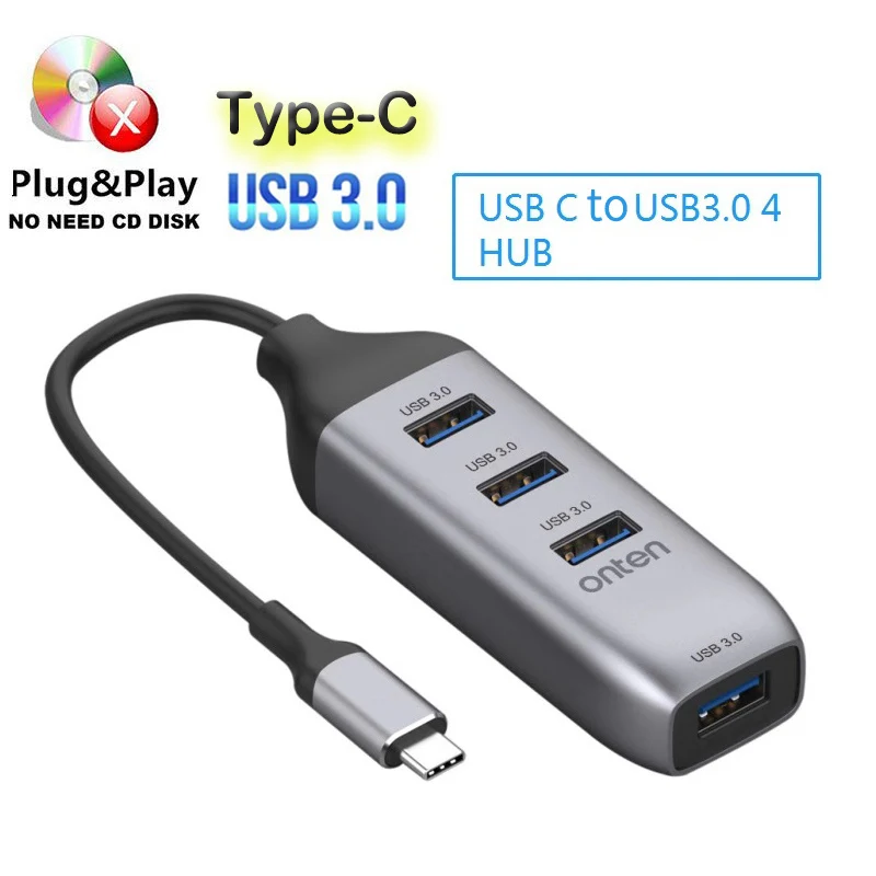 Привет-Скорость адаптер usb-хаб мини TYPE-C USB 3 0 4-Порты и разъёмы Splitter Компьютерная
