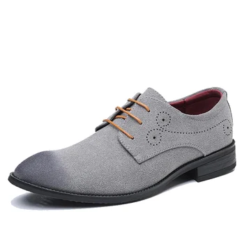 

Men Office Shoes Suede leather Retro Carved Oxford Shoes BIG Size 38-48 Dress Shoes Pointed Toe Business Formal Shoes