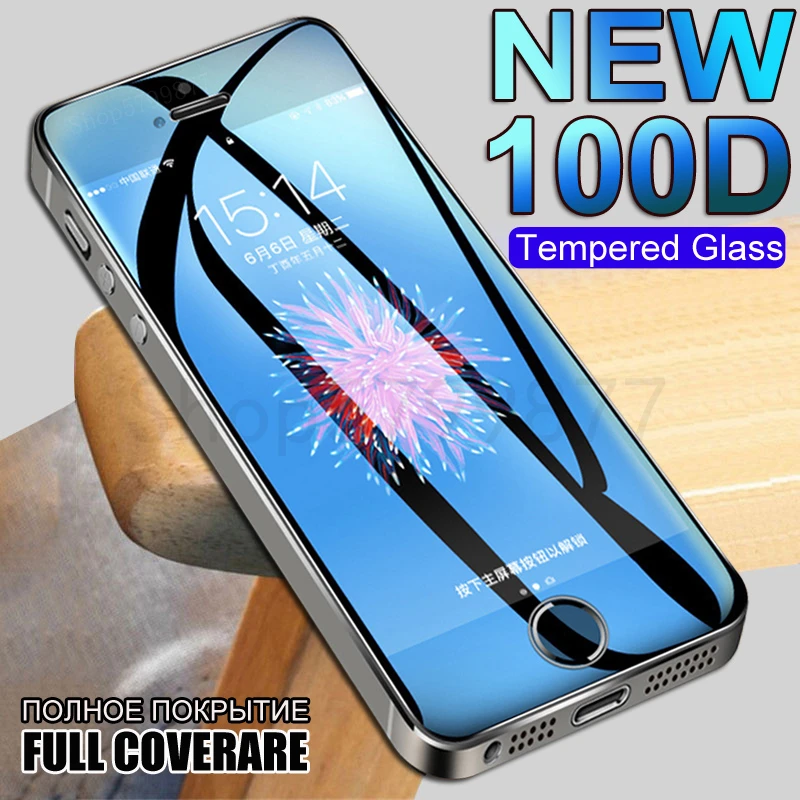 Protector de pantalla de cristal templado para móvil, película de de seguridad para iPhone 5S, 5, 5C, SE, 100D, 5S|Protectores pantalla de teléfono| - AliExpress