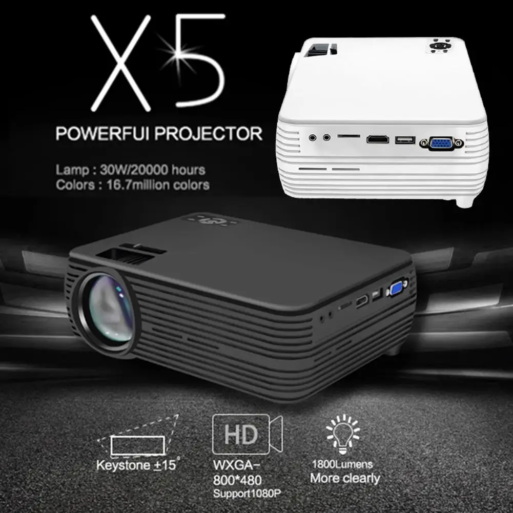 

New Mini LED Projector 1920 X 1080p HD Home Entertainment Portable Video Movie Projector Built-in High-quality Stereo Speakers