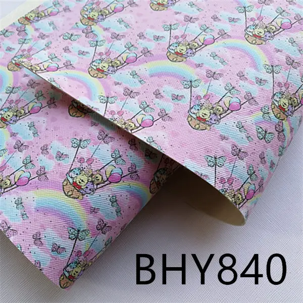 BHY840 20*33 см А4 мультфильм печать синтетическая кожа ткань для DIY аксессуары BHY686 - Цвет: BHY840