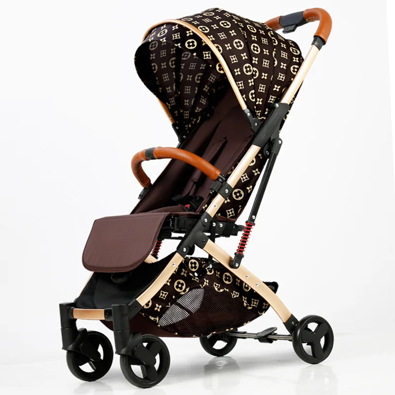 

Luxury Baby Stroller 6Kg Light Trolley Car Fold Baby Carriage 2 in 1 Child Buggy Lightweight Pram Kids Pushchair Travel Airplane