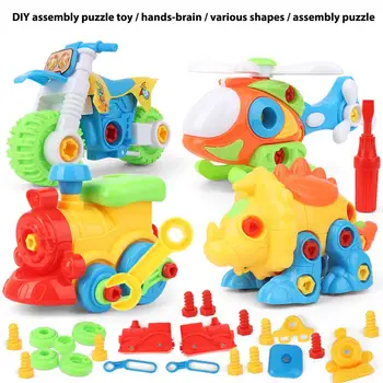 

Children Assembly Toy Set Kids DIY Puzzle Car Dinosaur Model Manual Play Boys Girls Intellectual Development