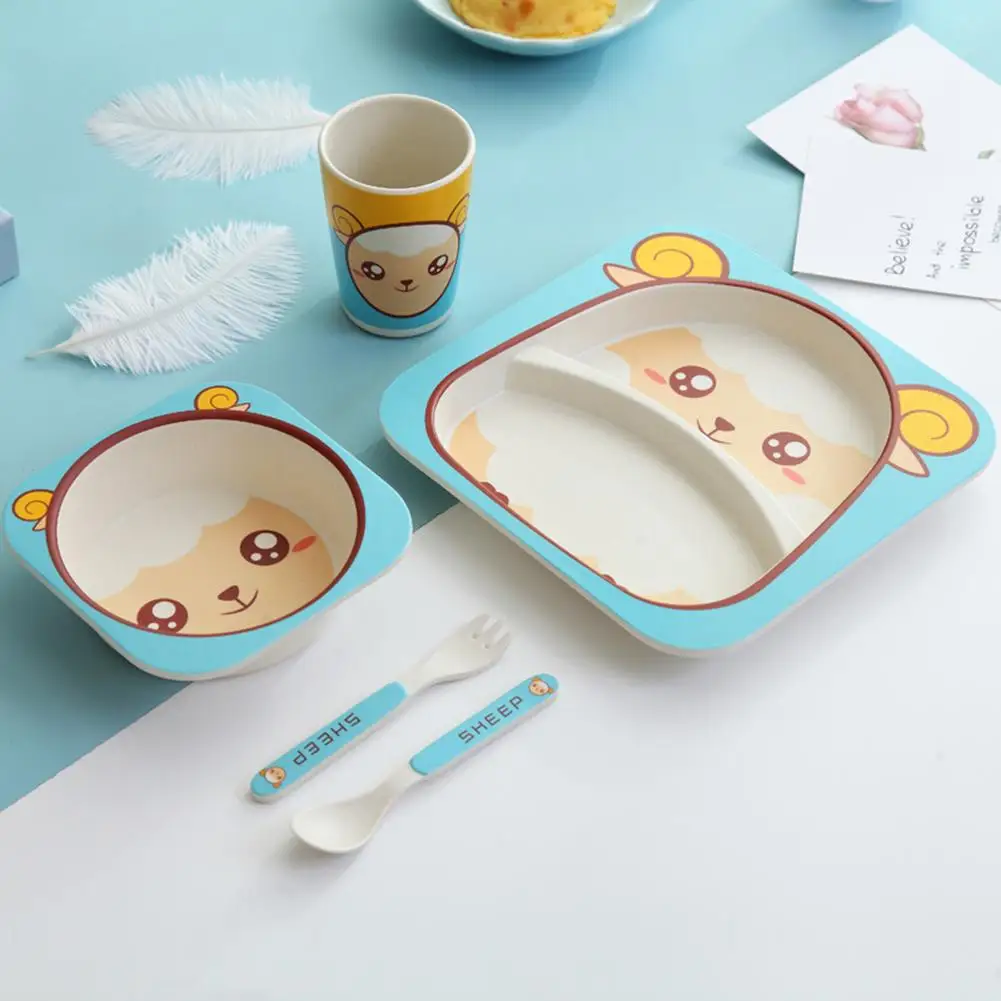 5 шт./компл. детская посуда в форме животных Детская миска из бамбукового волокна