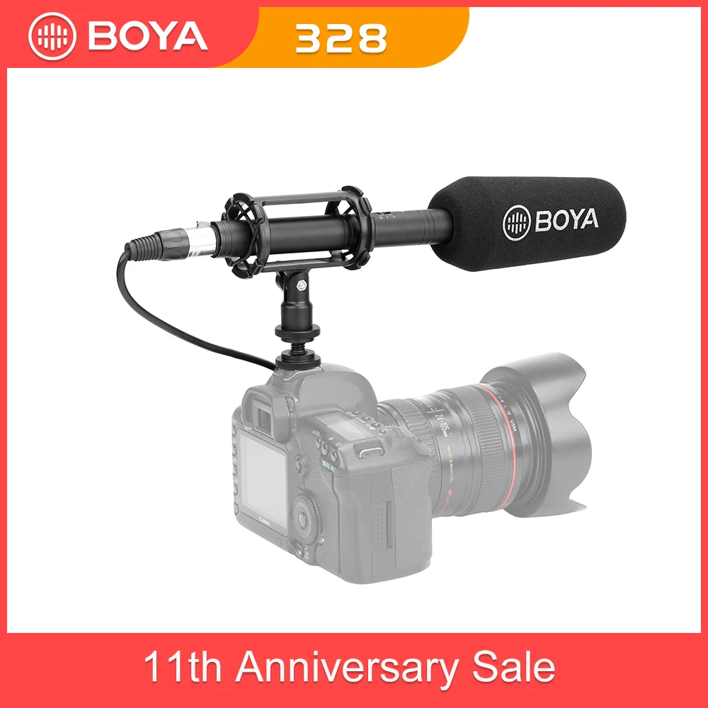 US $149.95 BOYA BY PVM3000 Shotgun Microphone Supercardioid Electret Condenser Mic For Video Interview Camcorder Audio Recorder DSLR Camera