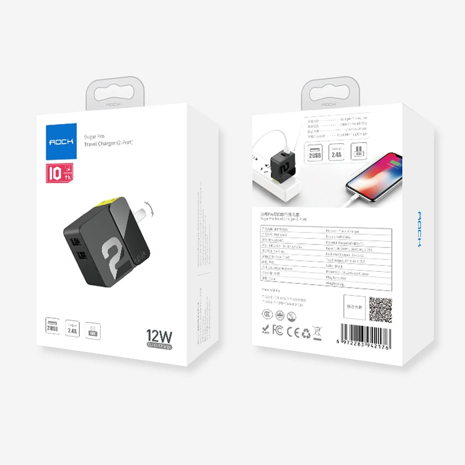 ROCK USB зарядное устройство с двумя/четырьмя портами usb быстрое зарядное устройство EU US Plug дорожное настенное зарядное устройство для iPhone samsung Xiaomi Мобильные Телефоны Планшеты