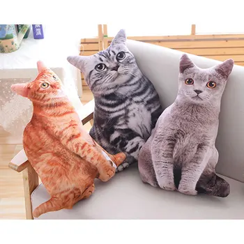

3D Artificial Cat Shape Pillow Expression Cat Chair Bedside Cushion Stuffed Plush Toy Home Bedroom Office Car