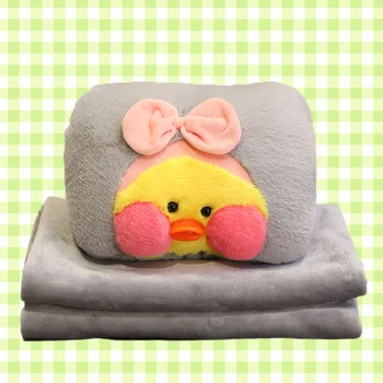 

Korean Plush Hyaluronic Acid Little Yellow Duck Pillow with Blanket Plush soft Toys Ducks Doll Cushion Birthday Xmas Gifts