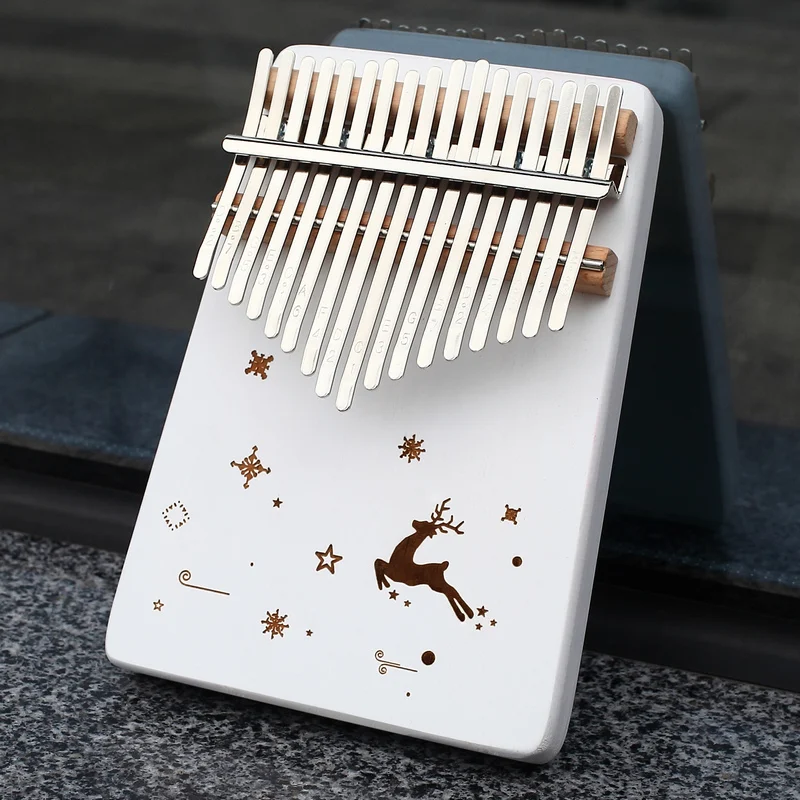 KERUS 17 teclas Kalimba pulgar Piano hecho por una sola placa de madera de alta calidad cuerpo instrumento musicalde caoba