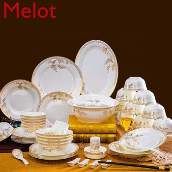 Buy 56pcs Ceramic Plate And Bowl Set Porcelain Dinner Plates Luxury Dinnerware Sets