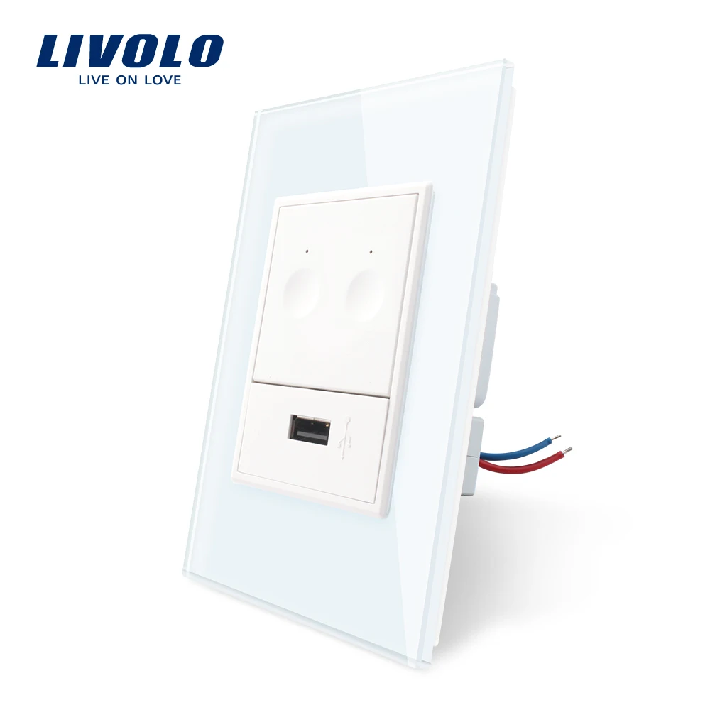 

Livolo US/AU Standard New SeriesWall Touch Switch,2 Gang 1Way Touch, with USB socket ,7 colors options,plastic key,without logo