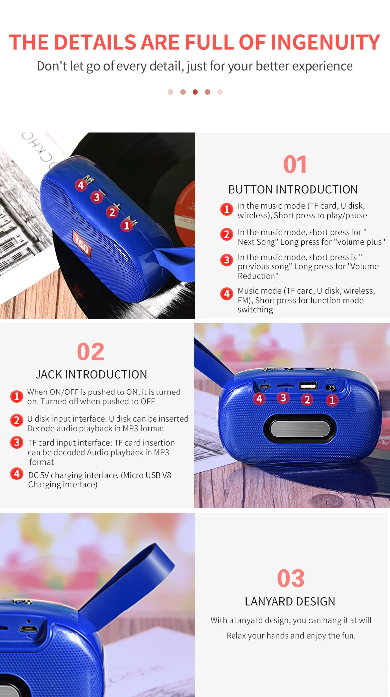 TG-173 мини-динамик Портативный беспроводной Bluetooth динамик сабвуфер открытый динамик Поддержка FM TF карта
