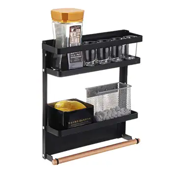 

Fridge-Spice-Rack-Storage-Shelves-Space-Saving Kitchen-Refrigerator-Side-Shelf-Storage-Organizer-Rack