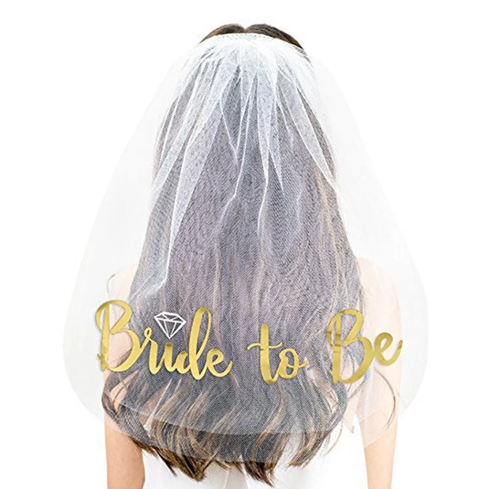 Принадлежности для вечеринки девичника с вуалью надписью &quotBride To Be&quot
