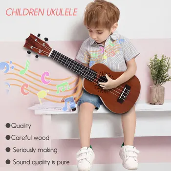 

Kids Toys Guitar Acoustic 6 Strings 21inches Ukulele Intellectual Sturdy Basswood Children Handicrafts Hands-On Ability