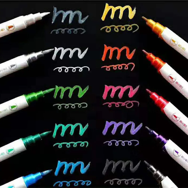 

1PCS New Marker Pen Colorful 10 Colors Double-head Art Pen Creative DIY Drawing Tools Painting Tools Stationery School Supply