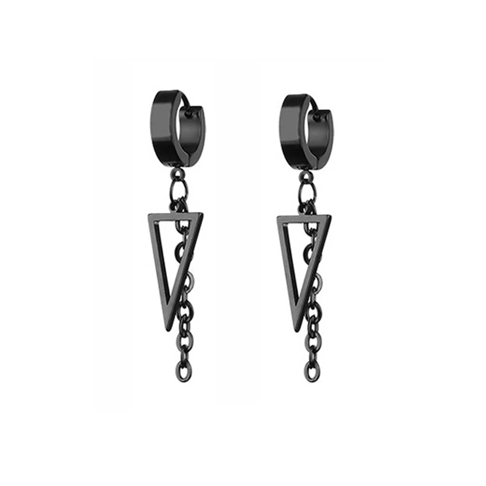 4 Styles Personality 3 Colors Hollow Triangle Punk Dangle