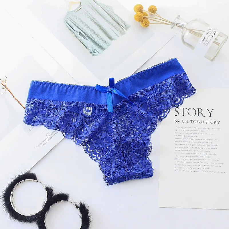 Нижнее белье женское прозрачные кружевные трусы большого размера с низкой