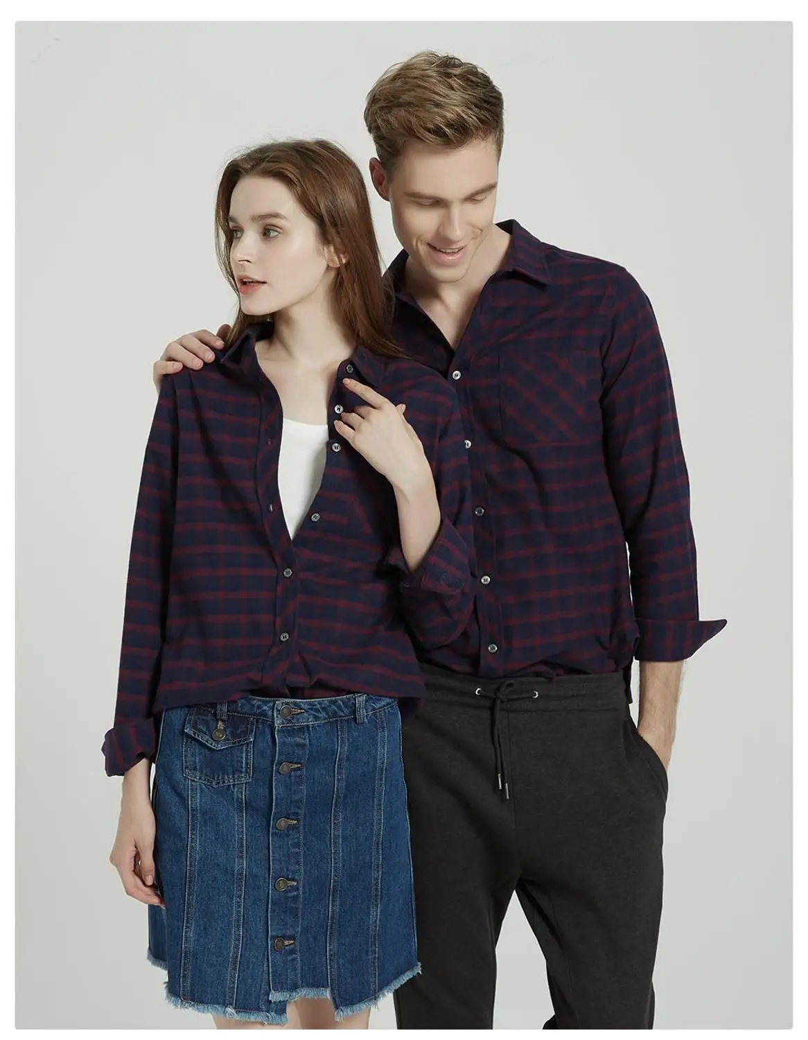  Xiaomi Quality Classic Plaid Men woman T-Shirt Cotton Spring Autumn Casual Long Sleeve Soft Comfort
