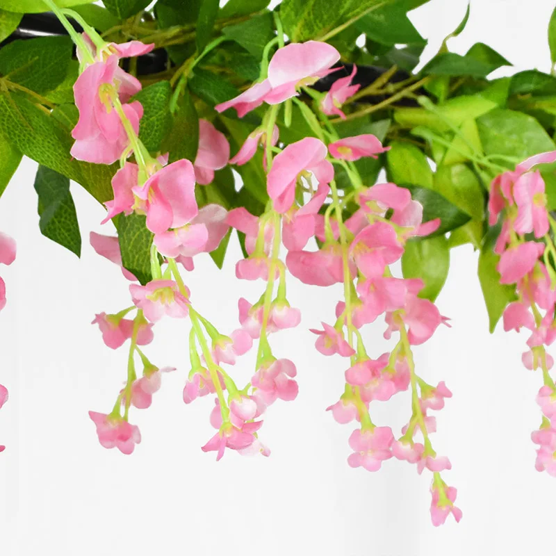 180cm Fake Ivy Wisteria Flowers Artificial Plant Vine Garland for Room Garden Decorations Wedding Arch Baby Shower Floral Decor