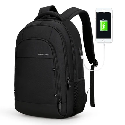 Mark Ryden Fashion 15.6 inch Laptop Backpack Men Multifunctional Waterproof Backpacks Male USB Charging Travel Backpack Mochila - Цвет: black